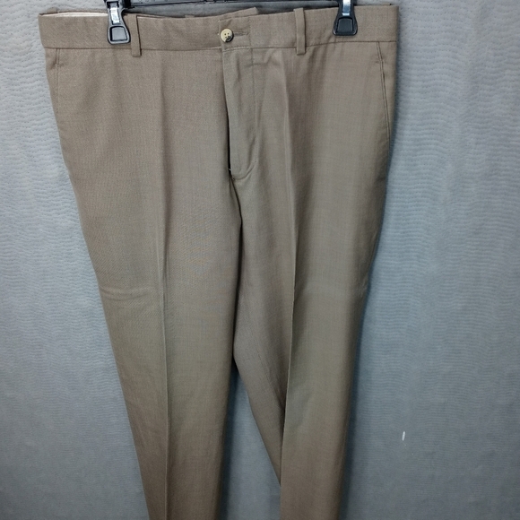 Perry Ellis men's 34"×32" tan polyester rayon wool - Picture 2 of 11